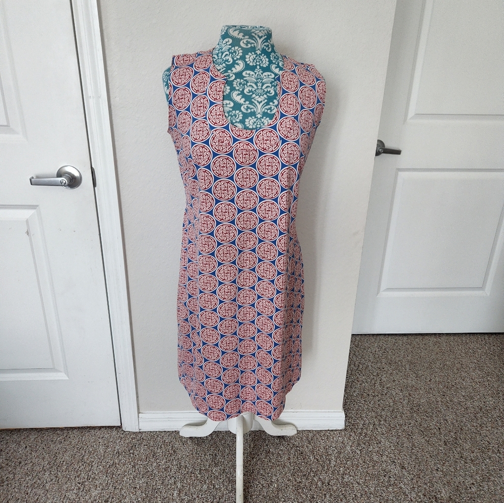 Katherine Way Geometric Patterned Sleeveless Dress